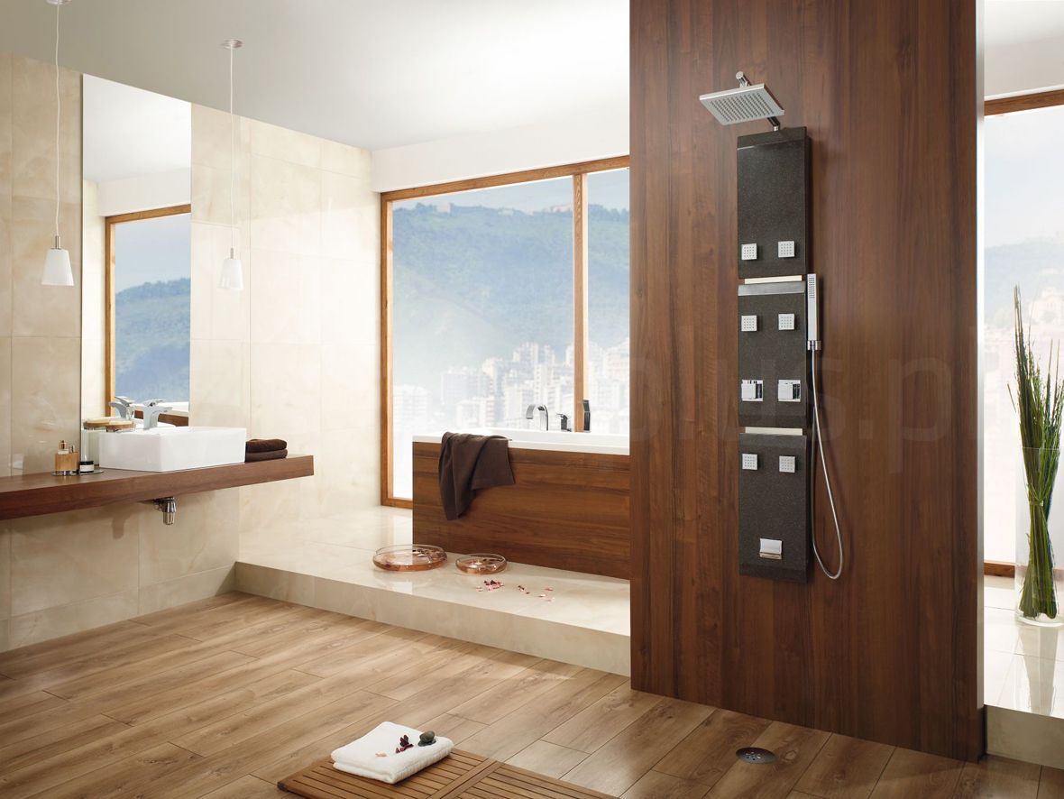 drewno w aranżacji łazienki