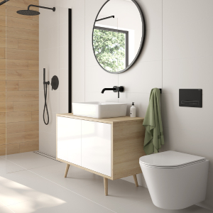 Oltens Jog Stille miska WC wisząca PureRim SmartClean spłukiwanie wirowe z deską wolnoopadającą Slim biały połysk 42532000