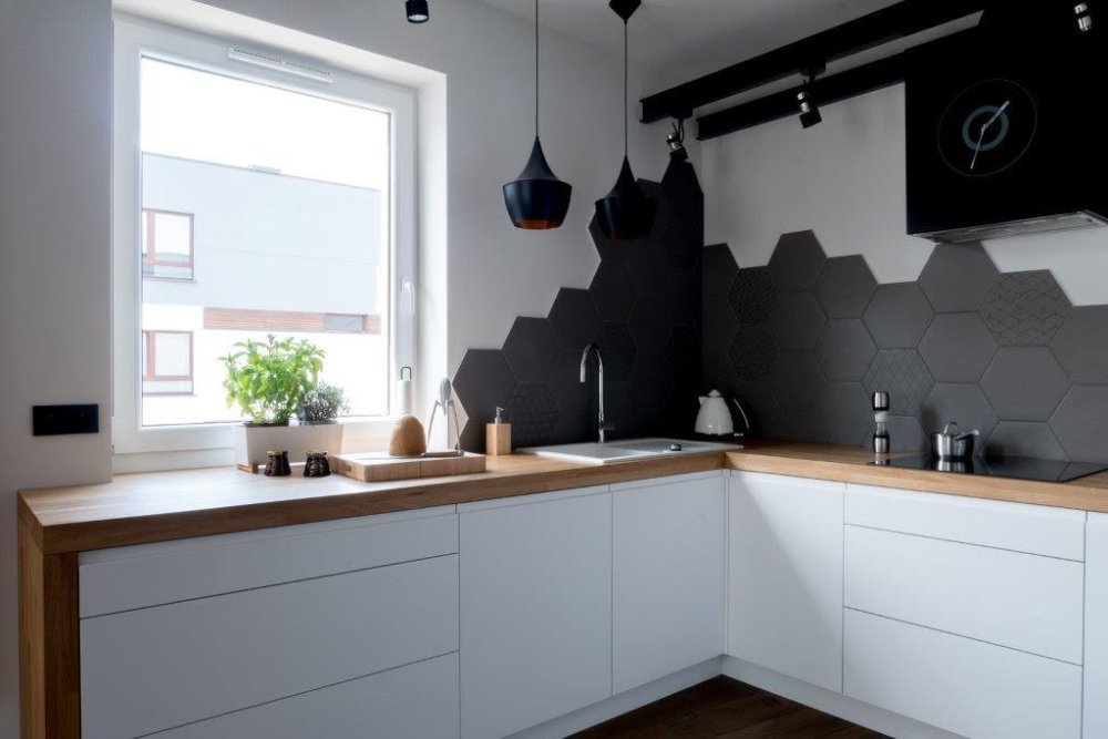 płytki  heksagonalne w kuchni