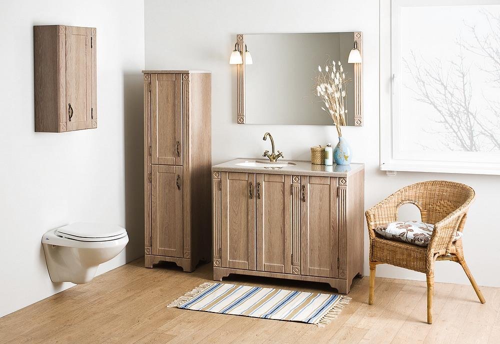 meble w rustykalnej łazience