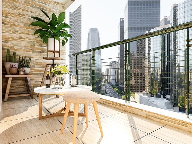 meble i dodatki na balkonie