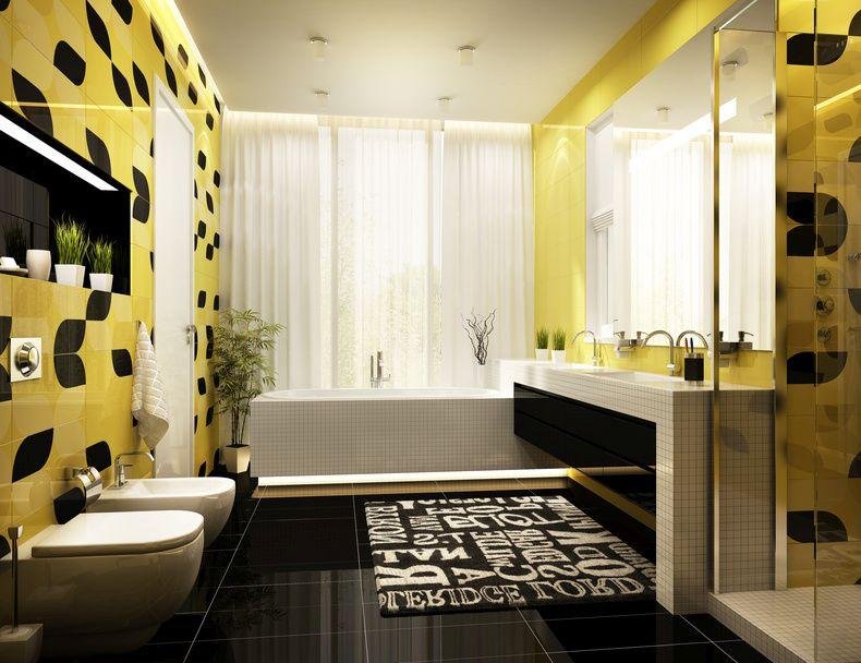желтая ванная комната дизайн
