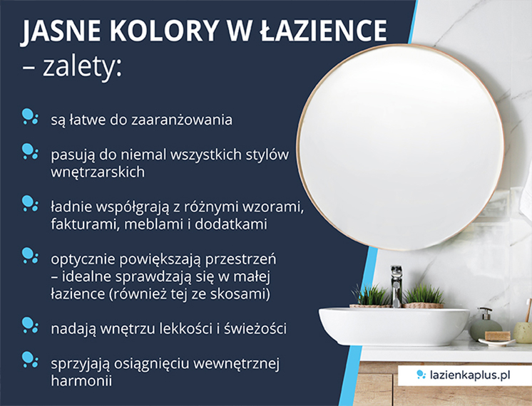 zalety jasnej łazienki