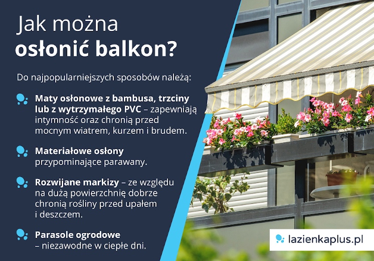 Jak można osłonić balkon? - infografika