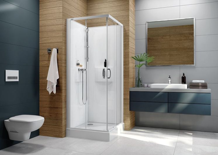 aranżacja łazienki z kabiną prysznicową Sanplast