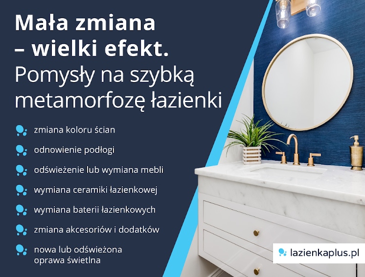 Mała zmiana – wielki efekt. Pomysły na szybką metamorfozę łazienki - infografika
