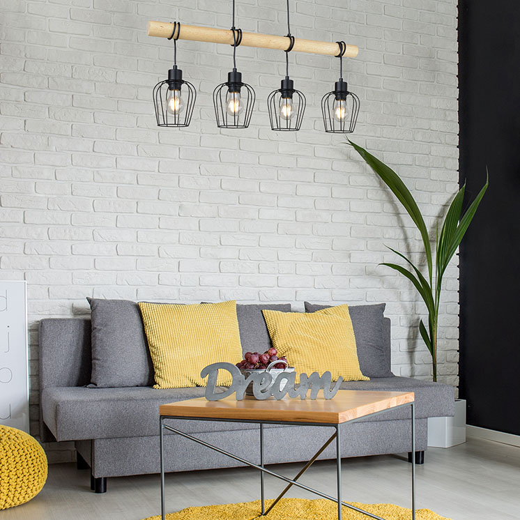 oświetlenie loftowe w salonie