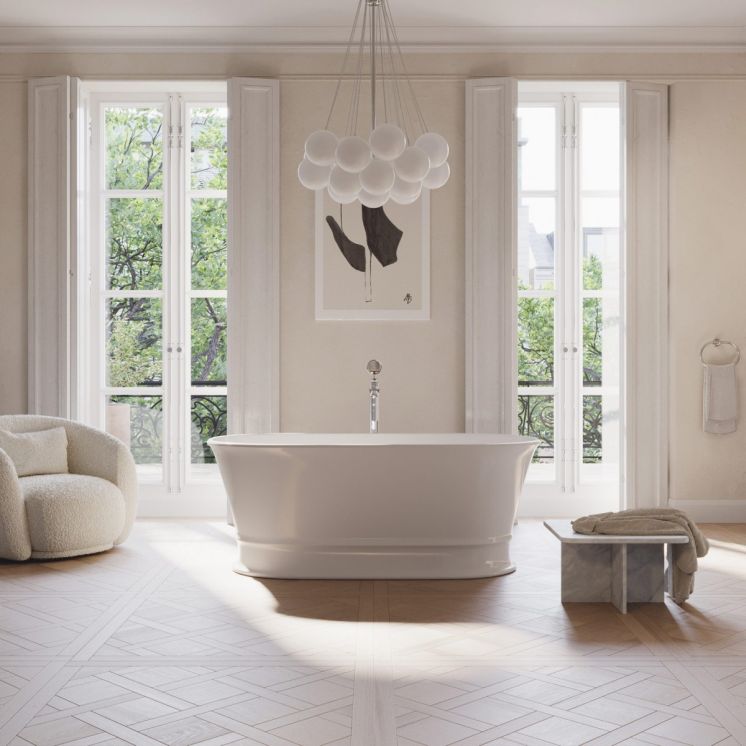 wolnostojąca wanna w stylu retro